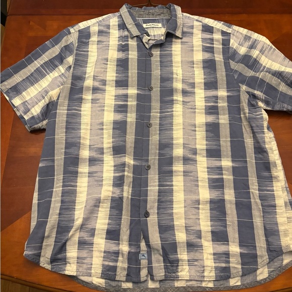 Tommy Bahama Blue and White Men's Shirt Cotton‎ and Silk XXL - Picture 2 of 7